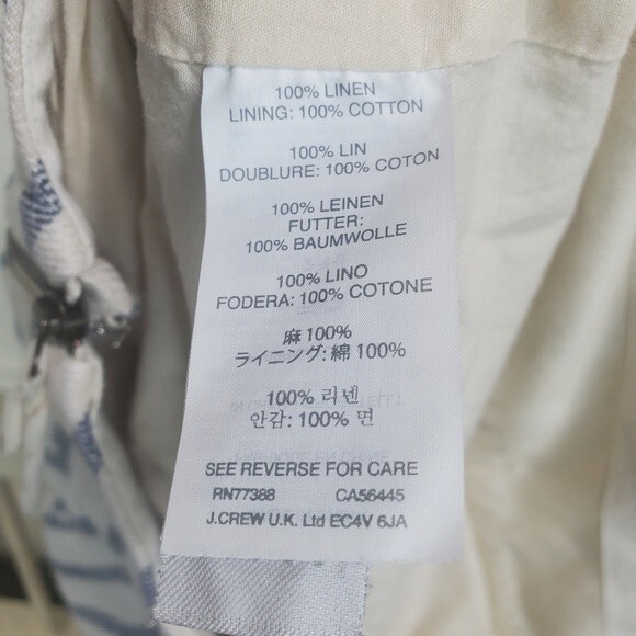 J.Crew navy & natural linen stripe crossover wrap skirt size 12 - Picture 8 of 8